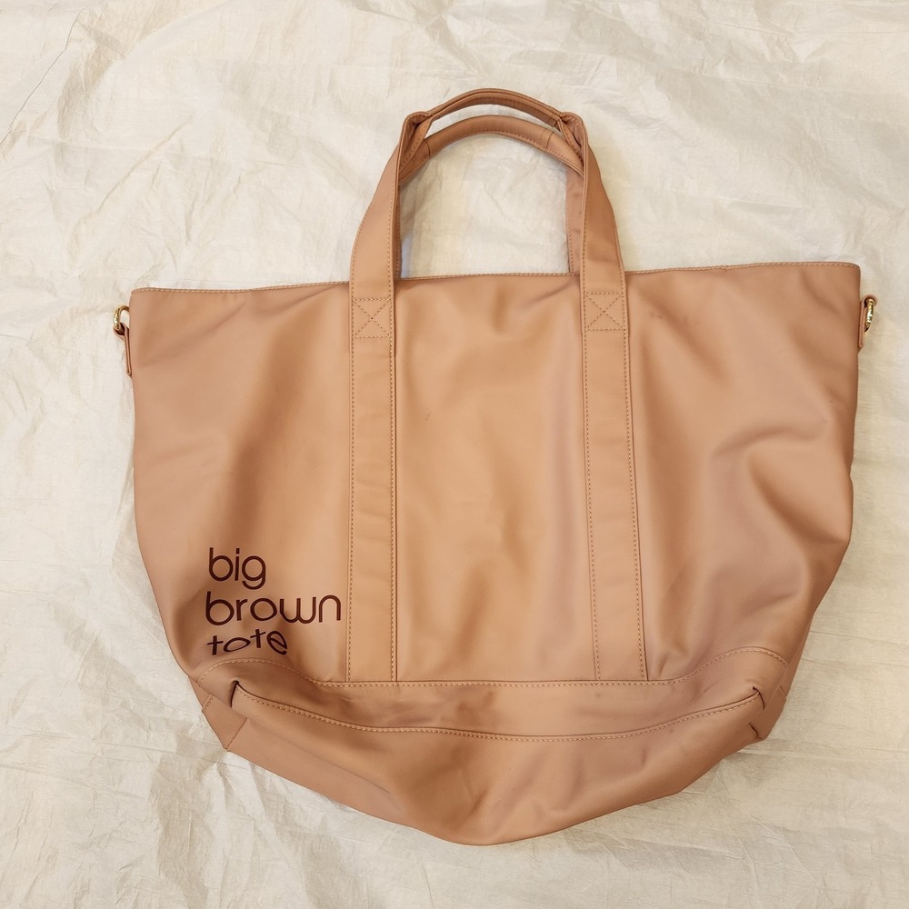Stoney Clover Lane x Bloomingdale's Big Brown Tote Bag Nylon Travel Large Gold